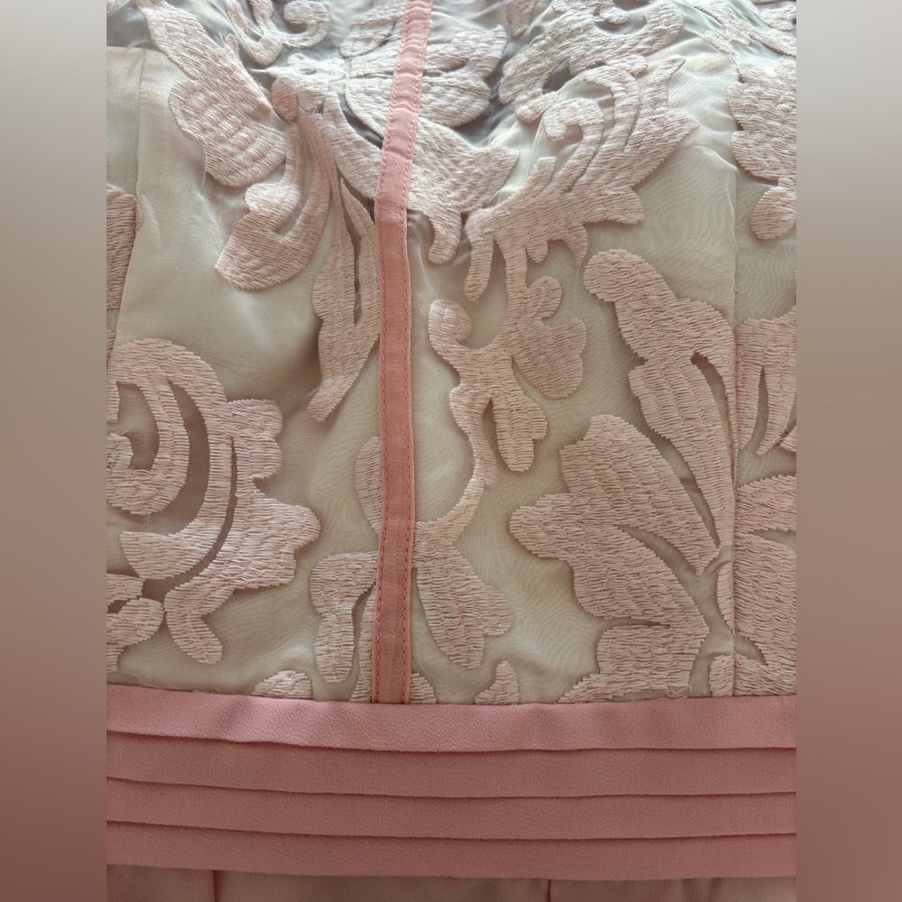 Women’s Little Mistress of London Blush Pink Floral Detail Chiffon Dress Size 8 - Picture 8 of 12